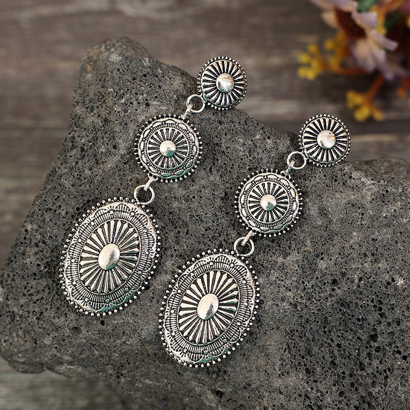 Vintage Alloy Dangle Earrings.