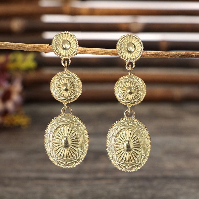 Vintage Alloy Dangle Earrings.