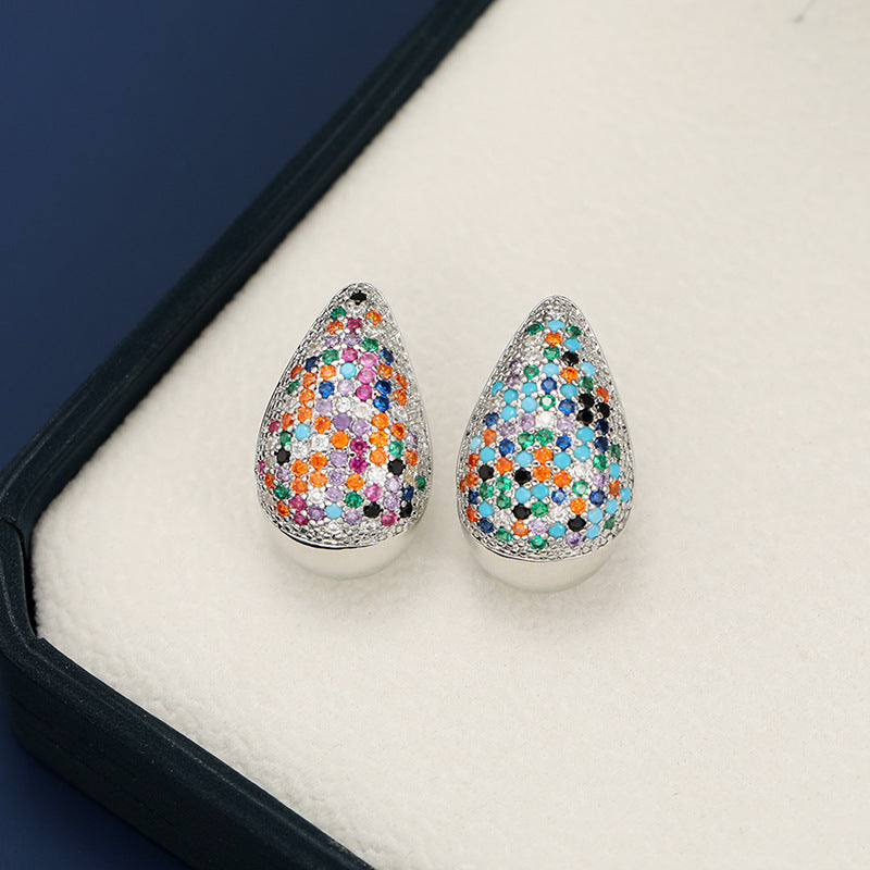18K Gold-Plated Zircon Teardrop Earring.