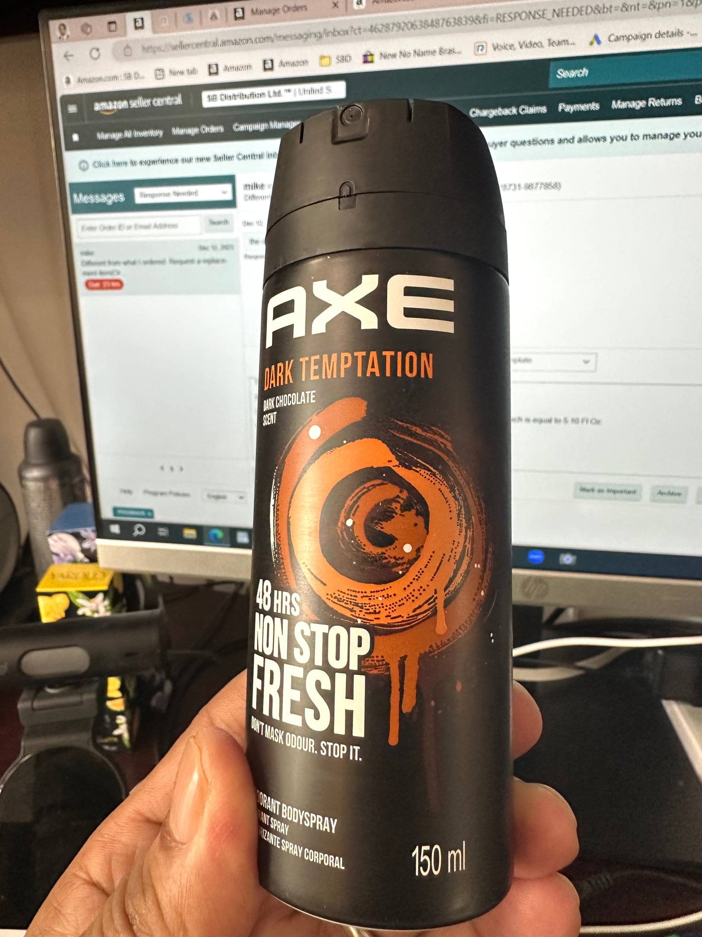 SBDs AXE Dark Temptation Deodorant for Men, 150 ml, 5.07 oz, Pack of 6