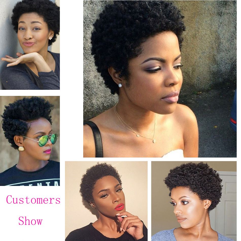 Afro curly Ful Wigs Short Pixie Cut Wig Curly Human Hair Wigs For Black Womenharryexpresse.com harry'zBOUTIQUE8 Inchesnatural color