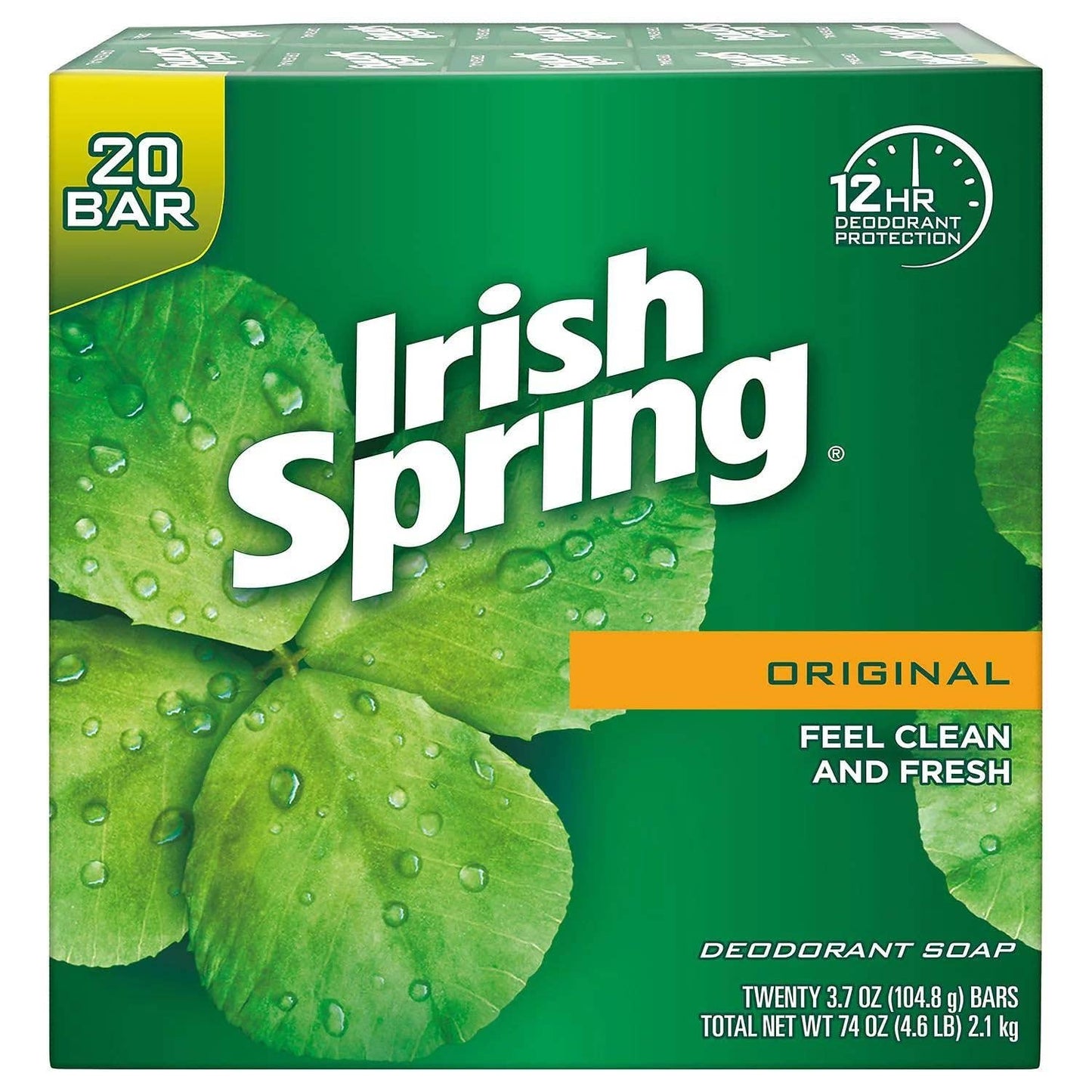 SAVON IRISH SPRING EN BARRE, 4 OZ, ORIGINAL AVEC HUILE DE LIN