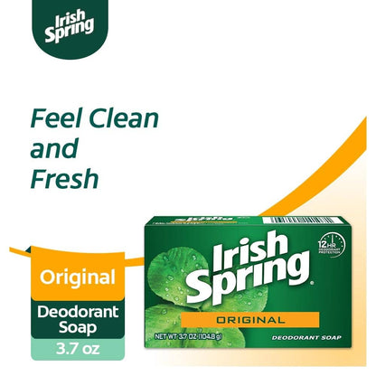 IRISH SPRING BAR SOAP, 4 OZ, ORIGINAL WITH LINSEED OIL