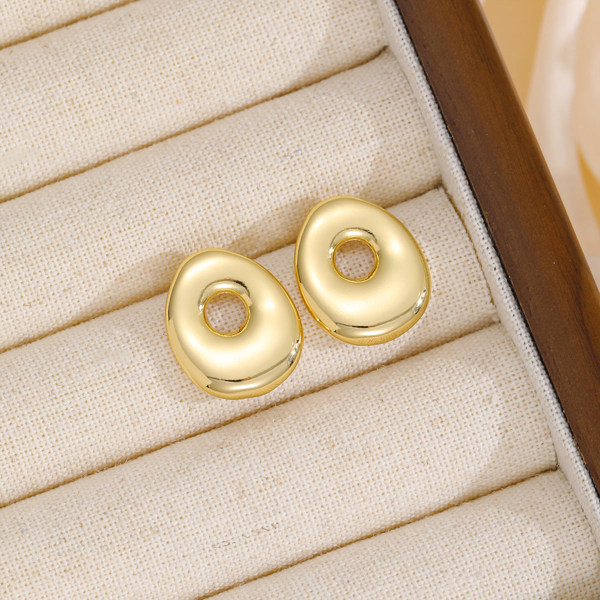 18K Gold-Plated Bubble Letter Stud Earrings.