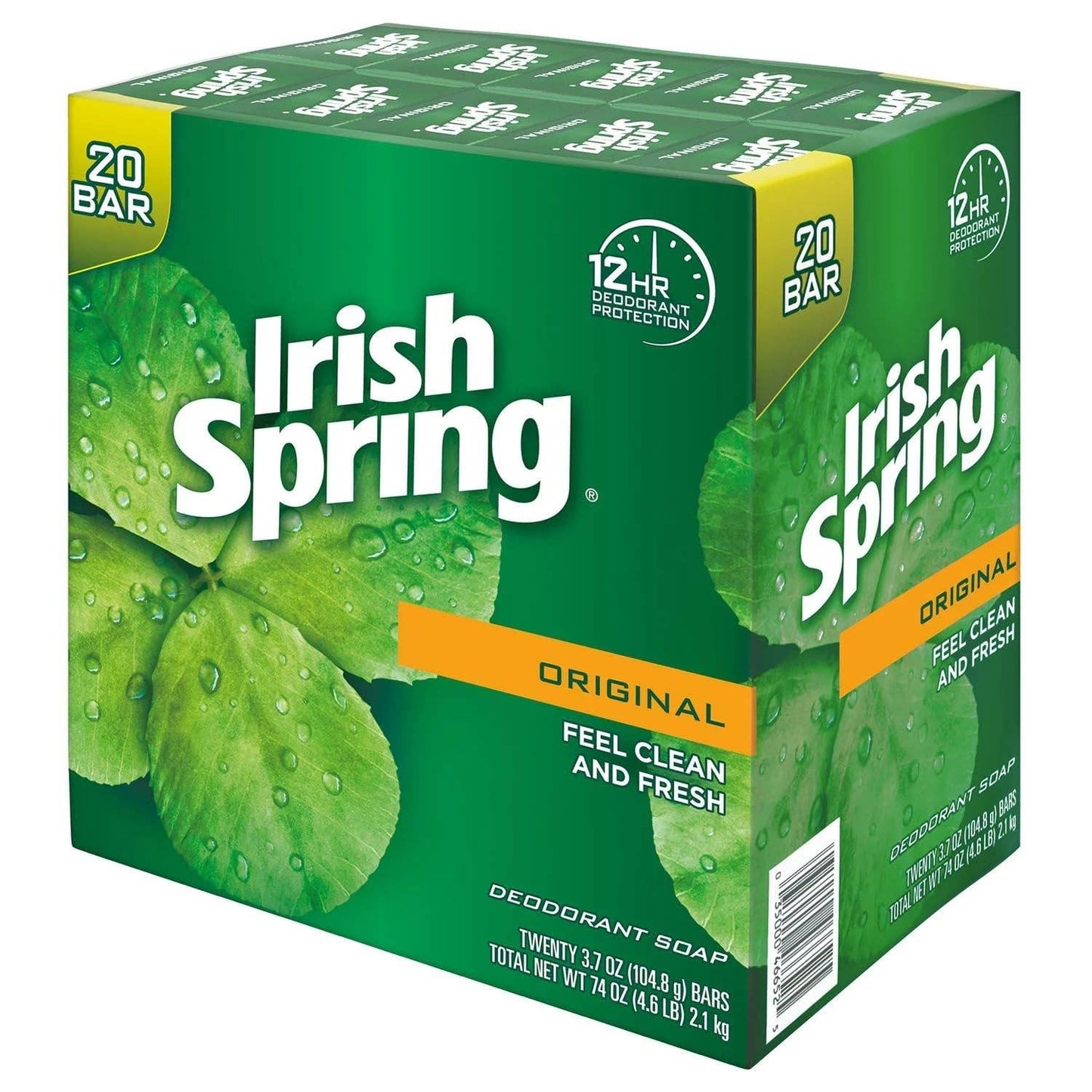 SAVON IRISH SPRING EN BARRE, 4 OZ, ORIGINAL AVEC HUILE DE LIN