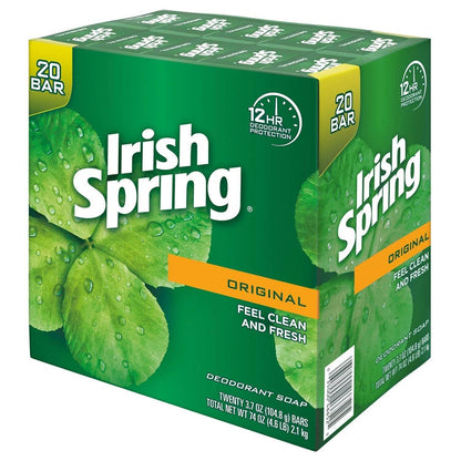 IRISH SPRING BAR SOAP, 4 OZ, ORIGINAL WITH LINSEED OIL