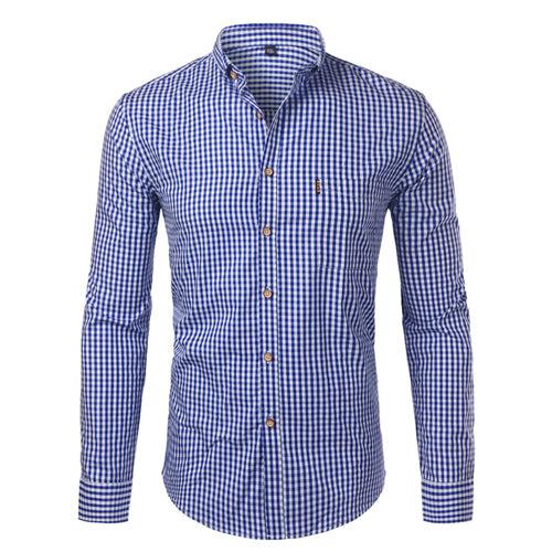 Mens Plaid Cotton Casual Slim Fit Long Sleeve Button Down Dress Shirts 2022 Fashion Men Work Business Brand Shirt Chemise Homme - Image #3