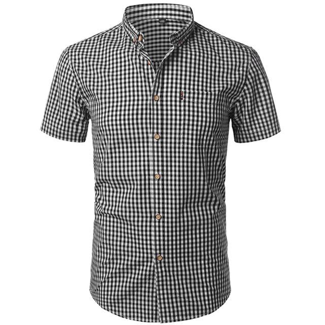 Mens Plaid Cotton Casual Slim Fit Long Sleeve Button Down Dress Shirts 2022 Fashion Men Work Business Brand Shirt Chemise Homme - Image #5
