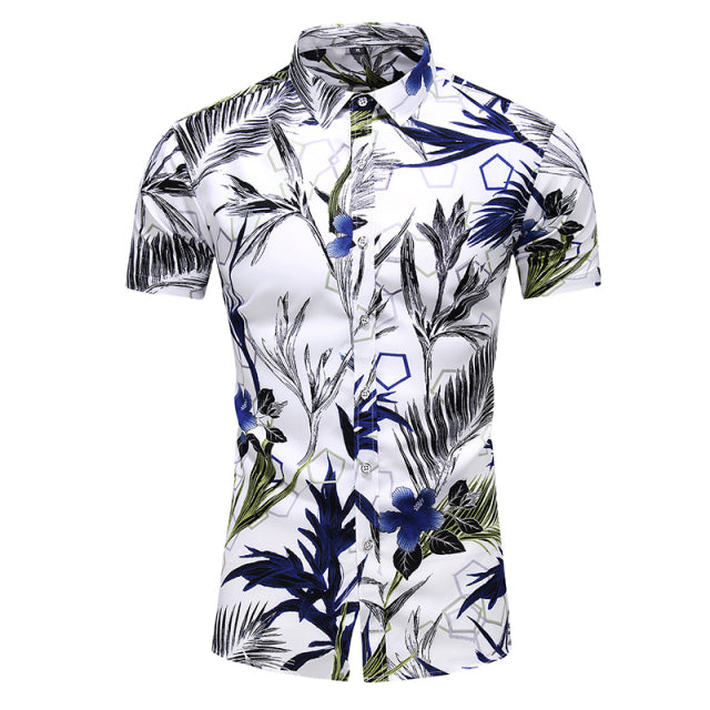 Short Sleeve  Print Beach Blouse Summer Clothing Plus Size M-XXXL 4XL 5XL
